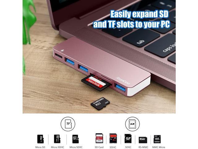 RayCue USB C Hub Adapter for MacBook Pro/Air M1 M2 M3 2023-2016, 6 in-1 USB-C Accessories Compatible with MacBook Pro 13 and 15 with 3 USB 3.0...
