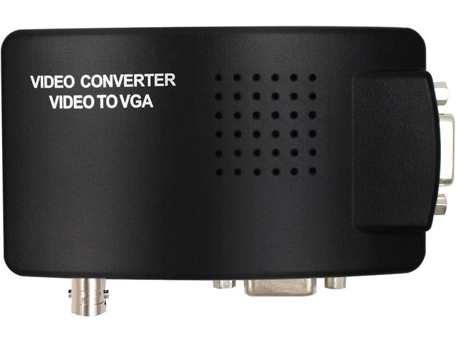 Portable BNC to VGA Video Converter Composite S-Video Input to PC VGA Out Adapter Digital Switch Box for PC MACTV Camera DVD DVR