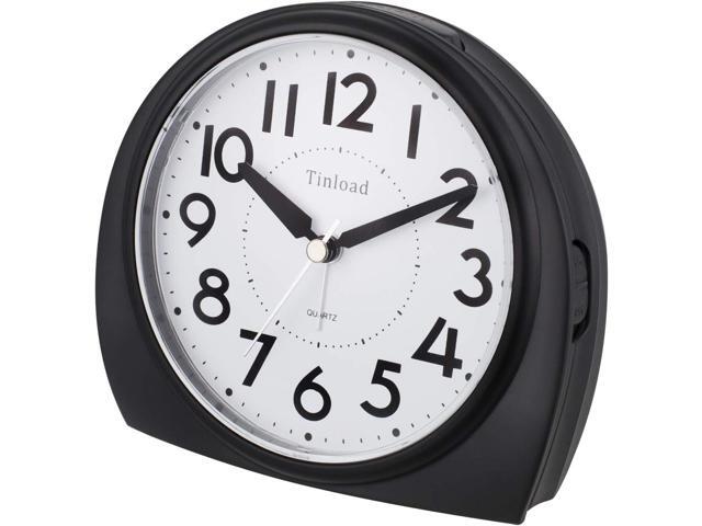 5.5' Large Analog Alarm Clock Silent Non Ticking, Gentle Wake, Beep Sounds, Increasing Volume, Battery Operated Snooze and Manual Light, Easy Set,...