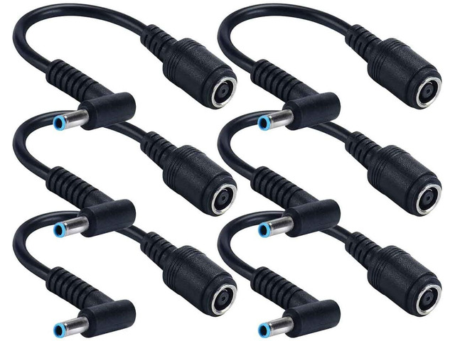 Tip Converter Adapter 7.4mm to 4.5mm Barrel Smart Blue tip Dongle Cable for Hp Charger 19.5v 45w 65w 90w 120w Stream Spectre Pavilion Envy...