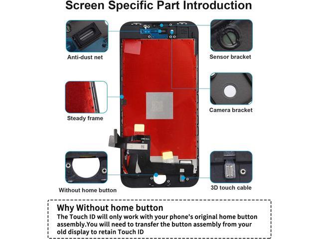 for iPhone 8 Plus Screen Replacement Black 5.5 Inch, Diykitpl 3D Touch LCD Digitizer Display for iPhone 8 Plus, with Repair Tools Kit for...