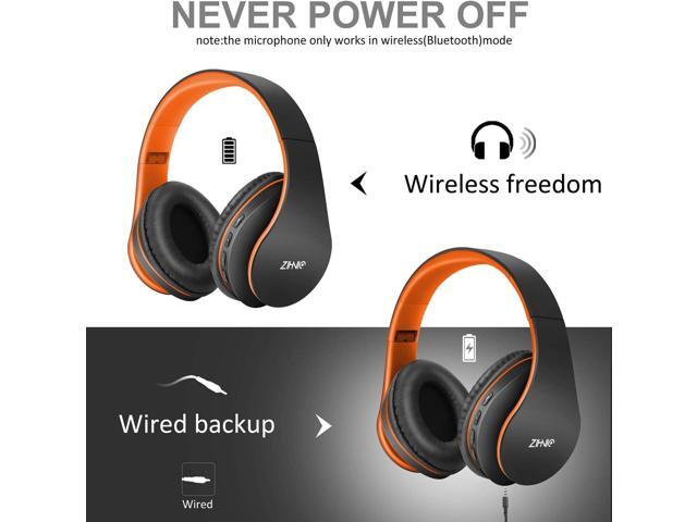 ZIHNIC Bluetooth Headphones Over-Ear, Foldable Wireless and Wired Stereo Headset Micro SD/TF, FM for Cell Phone,PC,Soft Earmuffs &Light Weight for...