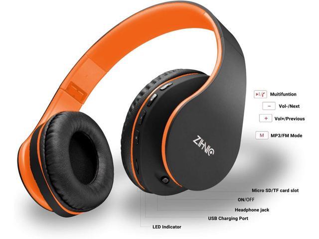 ZIHNIC Bluetooth Headphones Over-Ear, Foldable Wireless and Wired Stereo Headset Micro SD/TF, FM for Cell Phone,PC,Soft Earmuffs &Light Weight for...