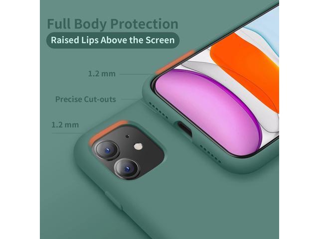 for iPhone 11 Case, Silicone Ultra Slim Shockproof Phone Case with [Soft Anti-Scratch Microfiber Lining], 6.1 inch, Midnight Green