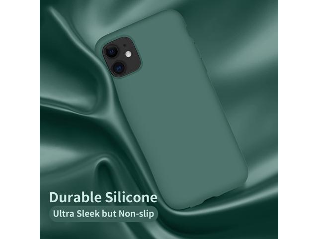 for iPhone 11 Case, Silicone Ultra Slim Shockproof Phone Case with [Soft Anti-Scratch Microfiber Lining], 6.1 inch, Midnight Green