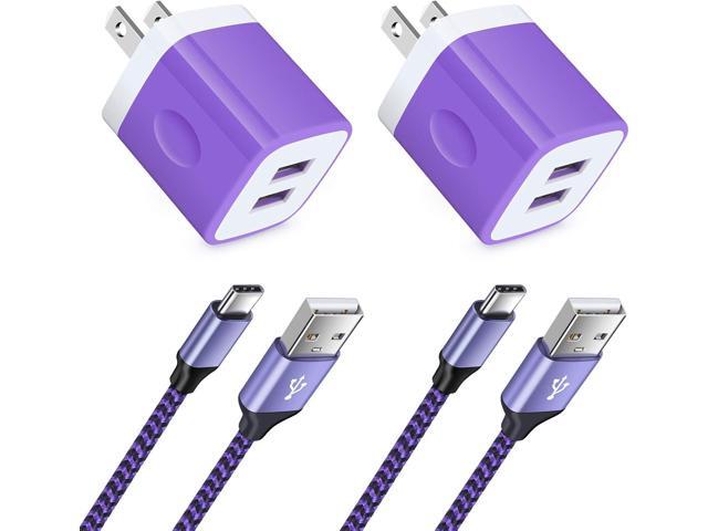 Phone Charger Plug for Samsung Galaxy S25 S24 A32 5G A16 A54 A15 A55 A14 A35 S23 S22 S21 LG Stylo 6 V60 V50, Pixel 9 8 7, 2 Dual Wall Charger Block...