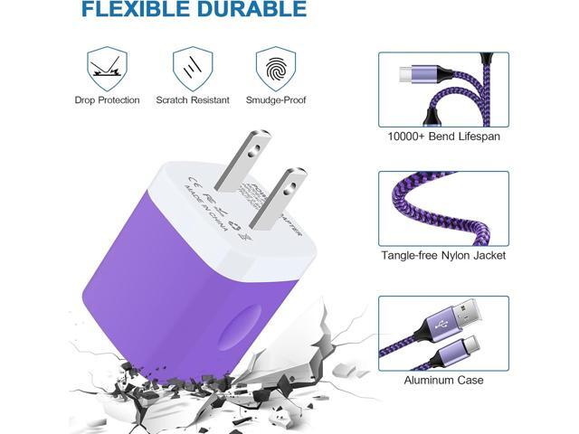 Phone Charger Plug for Samsung Galaxy S25 S24 A32 5G A16 A54 A15 A55 A14 A35 S23 S22 S21 LG Stylo 6 V60 V50, Pixel 9 8 7, 2 Dual Wall Charger Block...