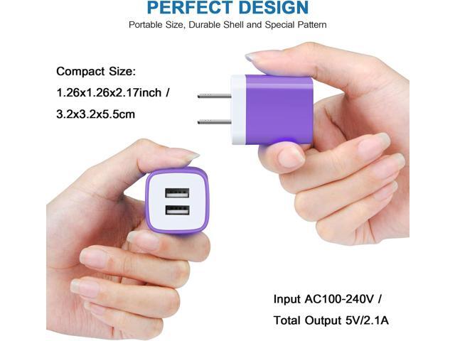 Phone Charger Plug for Samsung Galaxy S25 S24 A32 5G A16 A54 A15 A55 A14 A35 S23 S22 S21 LG Stylo 6 V60 V50, Pixel 9 8 7, 2 Dual Wall Charger Block...