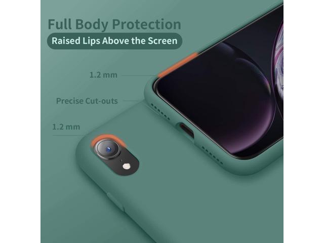 for iPhone XR Case, Silicone Ultra Slim Shockproof Phone Case with [Soft Anti-Scratch Microfiber Lining], 6.1 inch, Midnight Green