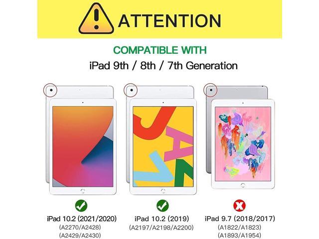 Case for iPad 9th Generation/iPad 8th Generation/iPad 7th Generation (10.2 Inch, 2021/2020/2019 Model), Slim Heavy Duty Shockproof Rugged...
