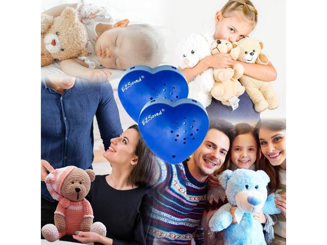 Teddy Bear Voice Recorder 2 Pack - 30 Seconds Toy Voice Box for Stuffed Animal Create Your own Recordable Gifts or Heartbeat Bear Recording...