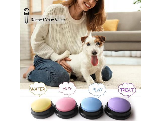 Voice Recording Button, Dog Buttons for Communication Pet Training Buzzer, 30 Second Record & Playback, Funny Gift for Study Office Home 4 Packs