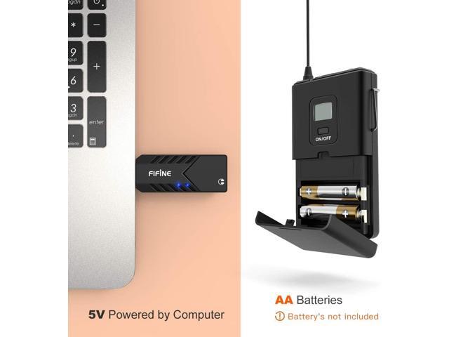 FIFINE Wireless Microphones for Computer, USB Wireless Microphone System for PC and Mac, Headset UHF System with USB Receiver,Transmitter, Headset...