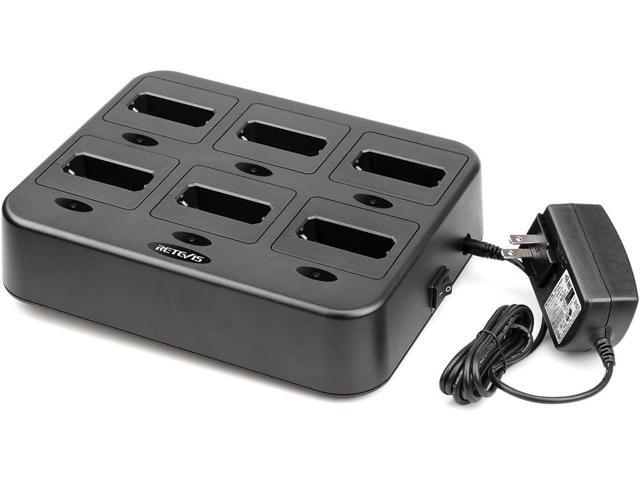 Retevis RT22 RT22P Six-Way Charger Multi Unit Charger Compatible with Retevis RT22 RT22P RT22S RB19 RB19P Walkie Talkie (1 Pack)
