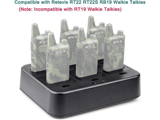 Retevis RT22 RT22P Six-Way Charger Multi Unit Charger Compatible with Retevis RT22 RT22P RT22S RB19 RB19P Walkie Talkie (1 Pack)