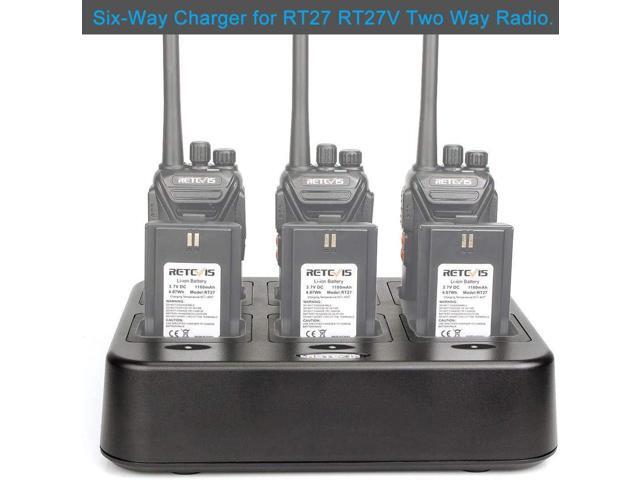 Retevis RT27 RT27V Walkie Talkies Charging Base,Six-Way Two Way Radio Charger Station,Multi Unit Rapid Gang Charger (Not for RT22) Compatible with...