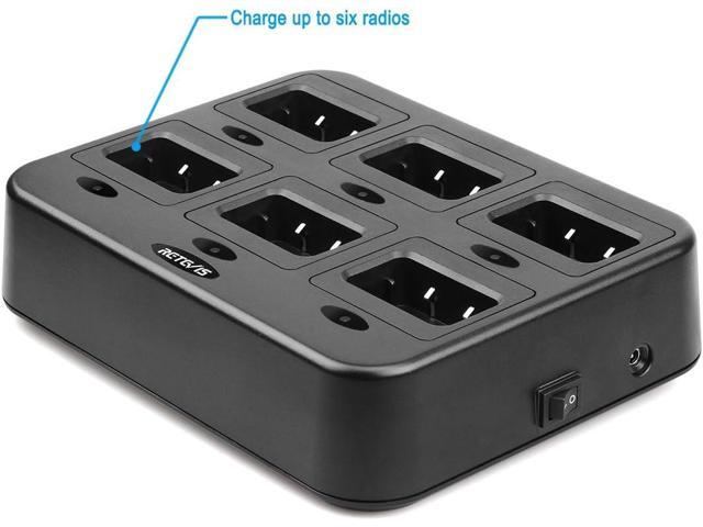 Retevis RT27 RT27V Walkie Talkies Charging Base,Six-Way Two Way Radio Charger Station,Multi Unit Rapid Gang Charger (Not for RT22) Compatible with...