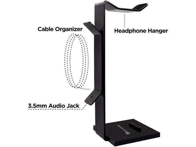 GeekDigg Headphone Stand Gaming Headset Holder for Desk Cable Organizer & Cellphone Stand for All Headphones Size Headphone Holder Set Gaming PC...