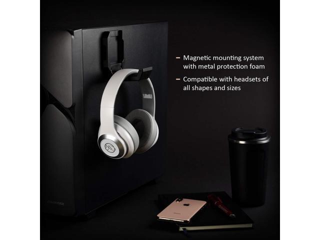 Enermax Magnetic Mounting Headset Holder with Metal Protection Foam, Provides up to 1 kg/2.2 lbs, Compatible with Computer/Gaming Headsets,...