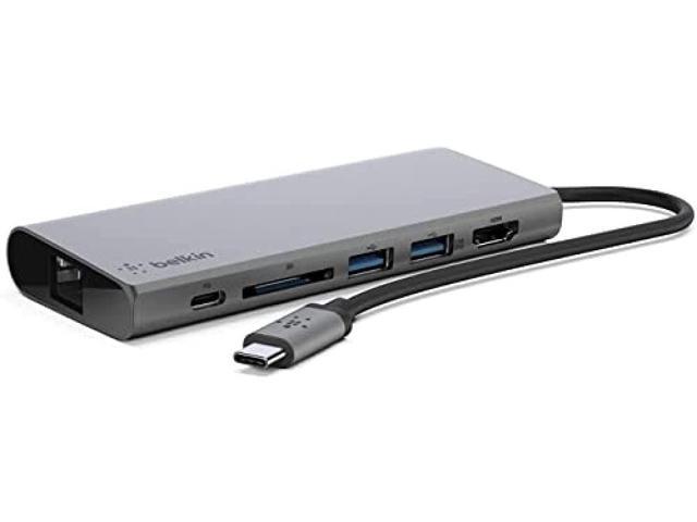 Belkin - 4-Port USB Type-C Hub with Gigabit Ethernet Adapter - Space Gray - image 12