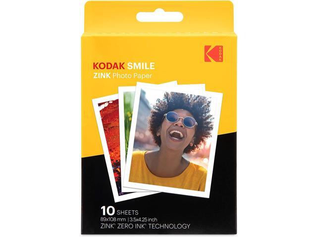 Kodak Smile Classic Digital Instant Camera with Bluetooth (Red) w/ 10 Pack of 3.5x4.25 inch Premium Zink Print Photo Paper.