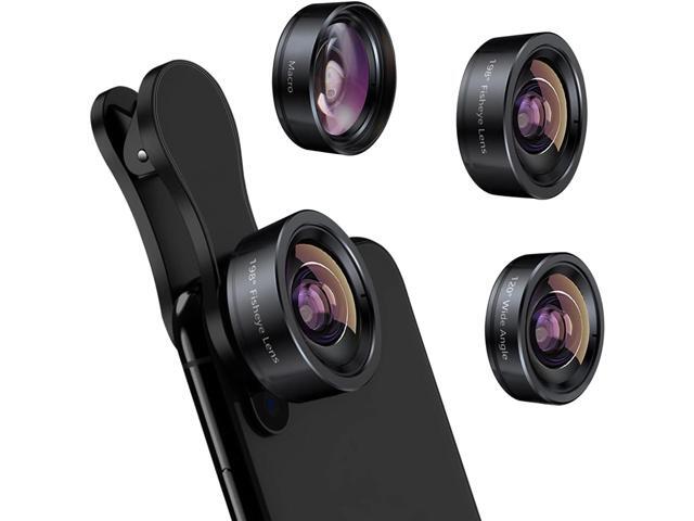 KEYWING Phone Camera Lens 3 in 1 Phone Lens Kit, 198 Fisheye Lens + 120 Super Wide-Angle Lens + 20x Macro Lens for iPhone Samsung Android...