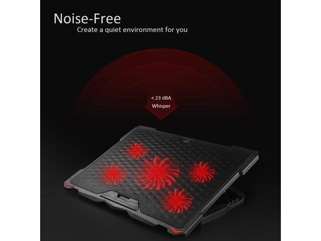 AICHESON Laptop Cooling Pad for 17.3' Notebook, Red 5 Fans