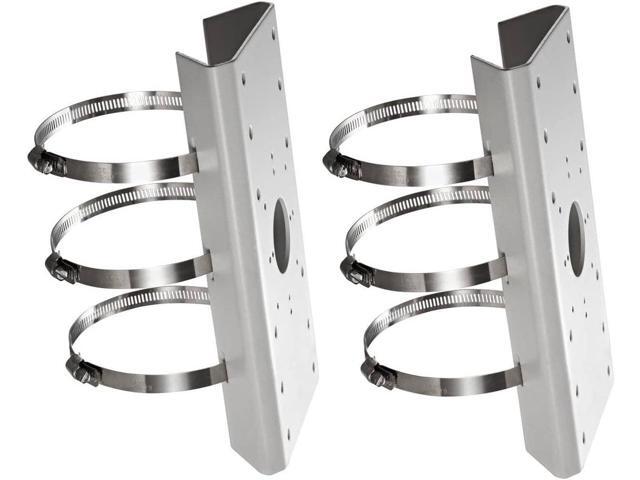 KENUCO PM DS-1275ZJ Universal Vertical Pole Mount Adapter for Most Wall Mounts Cameras PTZ (White- 2 PK)