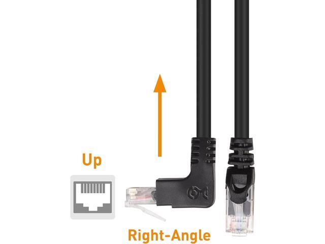 Cable Matters 10Gbps Combo-Pack 90 Degree Cat 6, Cat6 Right Angle Ethernet Cable 5 ft (Right Angle Down + Right Angle Up)