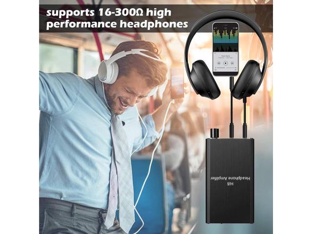 Headphone Amplifier, Portable HiFi Headphone Amp 3.5mm Stereo Audio Gain Switch Support Impedance 16-300 Headset for MP3/MP4 /Phones/Digital...