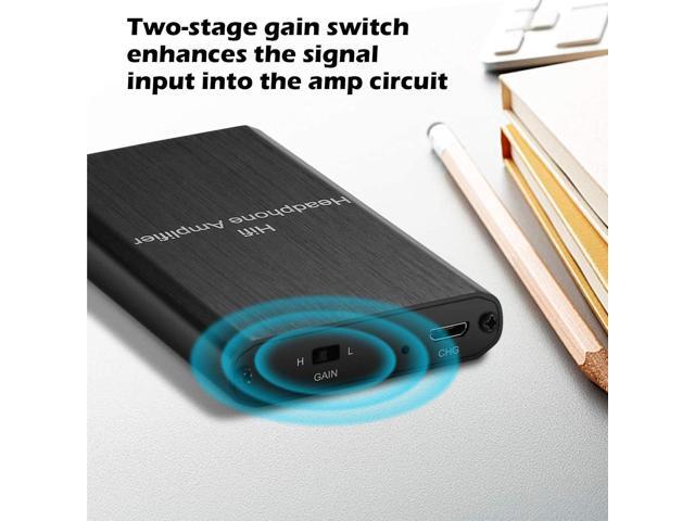 Headphone Amplifier, Portable HiFi Headphone Amp 3.5mm Stereo Audio Gain Switch Support Impedance 16-300 Headset for MP3/MP4 /Phones/Digital...
