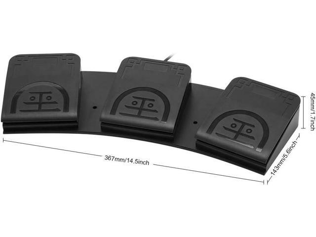 iKKEGOL Upgraded USB Triple Foot Pedal Switch Control 3 Three Key Footswitch Program Customized Computer Keyboard Mouse Game Action HID