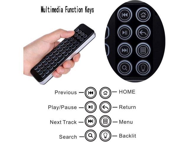 iPazzPort Mini Bluetooth Wireless Keyboard Remote with Backlit for Smart TVs Stick 4k, Android TV Box, TV Stick Streaming Player, KP-810-30B