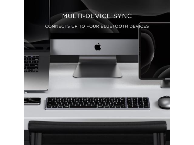Satechi Slim X2 Bluetooth Backlit Keyboard with Numeric Keypad Illuminated Keys & Multi-Device Sync for M2/ M1 MacBook Pro/Air, M2/ M1 iPad...