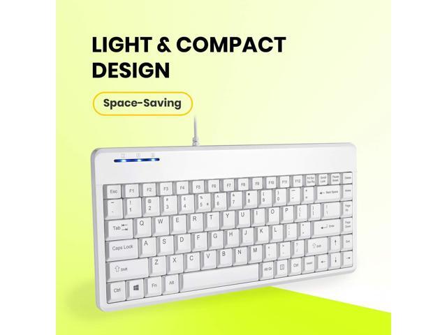Perixx PERIBOARD-409PW Wired PS2 Mini Keyboard - 12.36x5.75x0.79 inches Dimension - White - US English Layout,PB-409PWUS-11829