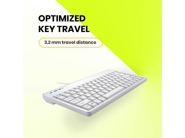 Perixx PERIBOARD-409PW Wired PS2 Mini Keyboard - 12.36x5.75x0.79 inches Dimension - White - US English Layout,PB-409PWUS-11829