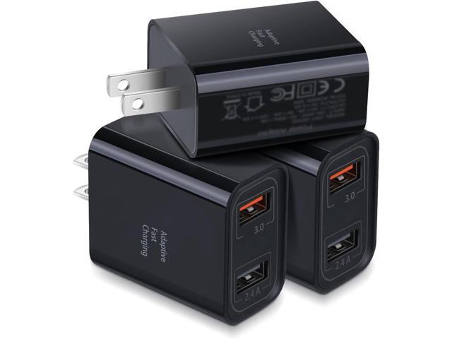 Dual USB Wall Charger, Costyle 3 Pack 30W 2 Ports Adaptive Fast Charging Block Quick Fast Charger 3.0 & 5V 2.4A Wall Plug Compatible iPhone 13 12...