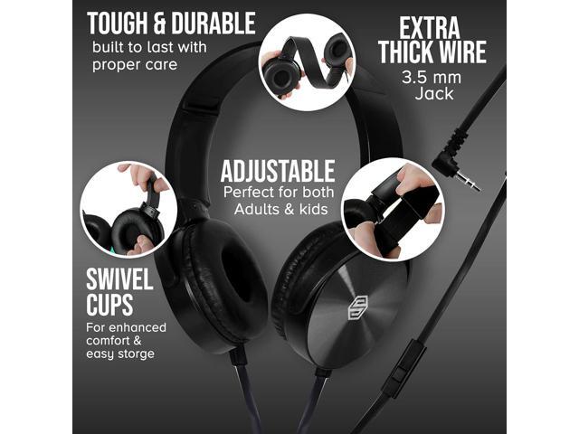 Sonitum Premium Classroom Headphone & Mic Set 3.5mm Jack Stereo Sound Earphones with Microphone & Soft Swivel On Ear Pads- Perfect for E-Learning,...