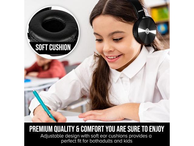 Sonitum Premium Classroom Headphone & Mic Set 3.5mm Jack Stereo Sound Earphones with Microphone & Soft Swivel On Ear Pads- Perfect for E-Learning,...