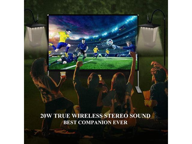 pohopa Bluetooth Speakers Waterproof, 2 Packs True Wireless Stereo Sound 20W Dual Pairing Lantern Indoor Outdoor Speakers with 20 Piece LED Lights,...