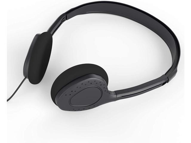 Maeline Bulk Headphones On-Ear Stereo Headset with 3.5 mm Headphone Plug - 10 Pack - Black