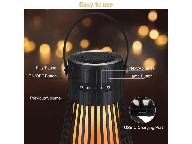 Outdoor Bluetooth Speaker with Flame Atmosphere, Led Waterproof Wireless Torch Speaker, Stereo Sound, Cool Gadgets for Camping, Yard, Party, Home,...