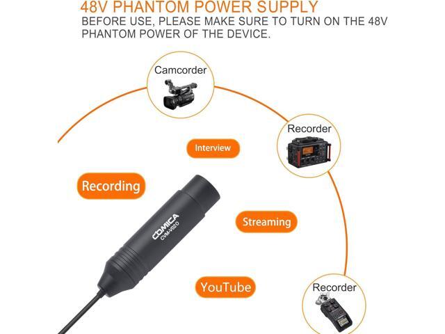 COMICA CVM-V02O Phantom Power Omnidirectional XLR Lavalier Lapel Microphone,14.76 fts Lapel Mic for Canon Sony Camcorders Zoom H4n H6 Tascam...