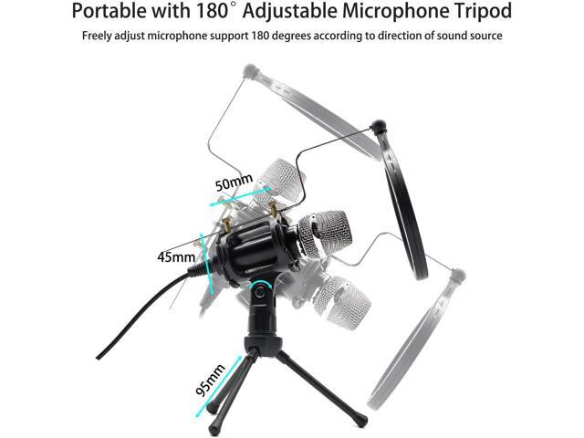 Condenser Recording Microphone 3.5mm Plug and Play PC Microphone, Broadcast Microphone for Computer Desktop Laptop MAC Windows Online Chatting...