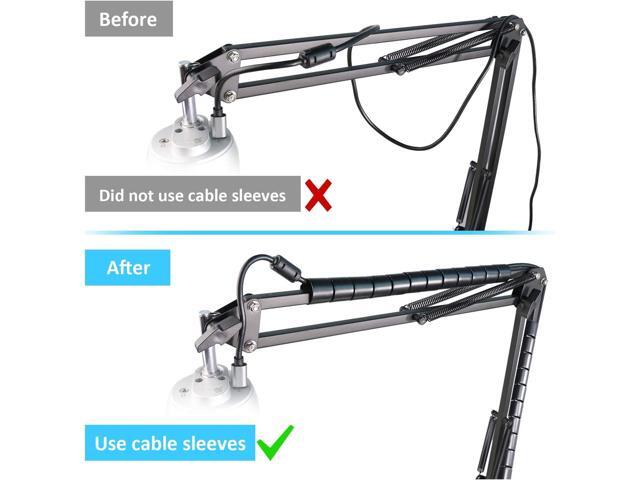 K669 Microphone Boom Arm Mic Stand, Windscreen and Cable Sleeve Compatible with Fifine K669 669B USB Podcast Microphone to Recording and Streaming...