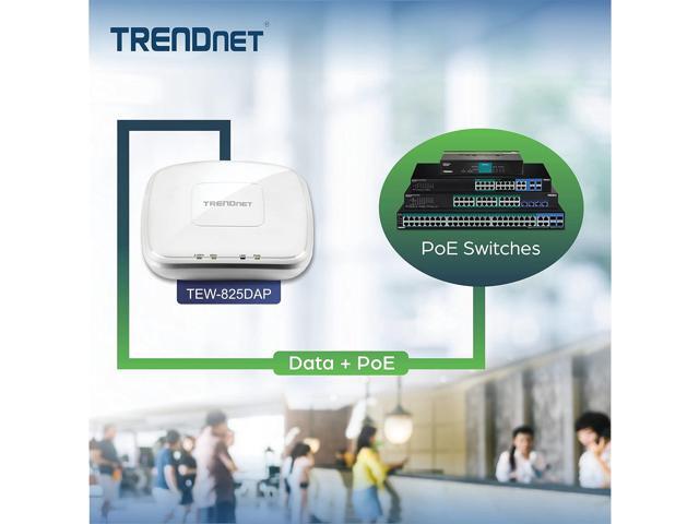 TRENDnet AC1750 Dual Band PoE Access Point, 1300Mbps WiFi AC+450 Mbps WiFi N, WDS Bridge, WDS Station, Repeater Modes, Band Steering, WiFi Traffic...