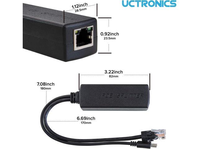 UCTRONICS PoE Splitter USB-C 5V - Active PoE to USB-C Adapter, IEEE 802.3af Compliant for Raspberry Pi 4, Google WiFi, Security Cameras, and More