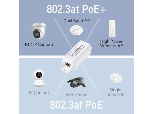 Miracles PoE10 Gigabit PoE+ Extender, 1 Port 10/100/1000 Mbps, PoE Amplifier, Repeater, Wall Mount, Daisy Chain, Corresponds to IEEE 802.3at /...