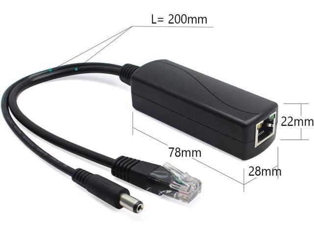 ANVISION 2-Pack Gigabit PoE Splitter, 48V to 12V 2A Ethernet Adapter, for Security Camera, AP, Voip and More, AV-PS12-G