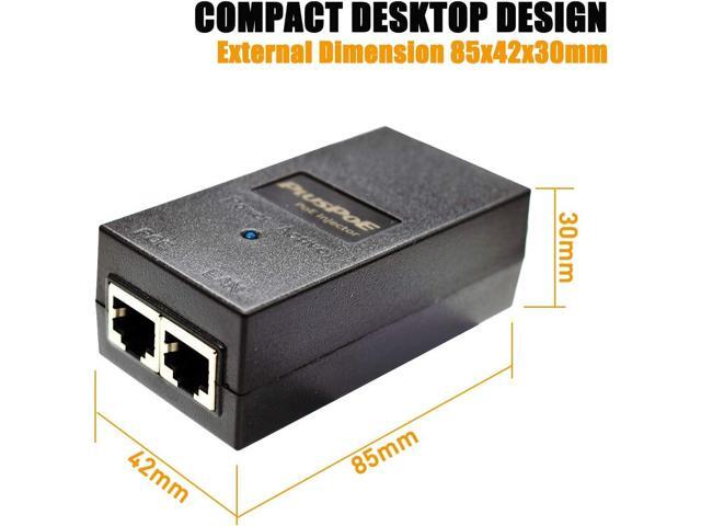 PLUSPOE 24volt Passive PoE Injector 24W Power Over Ethernet for 24v PoE Devices Compatible with Ubiquiti POE-25-5W, POE-24-12W and POE-24-24W